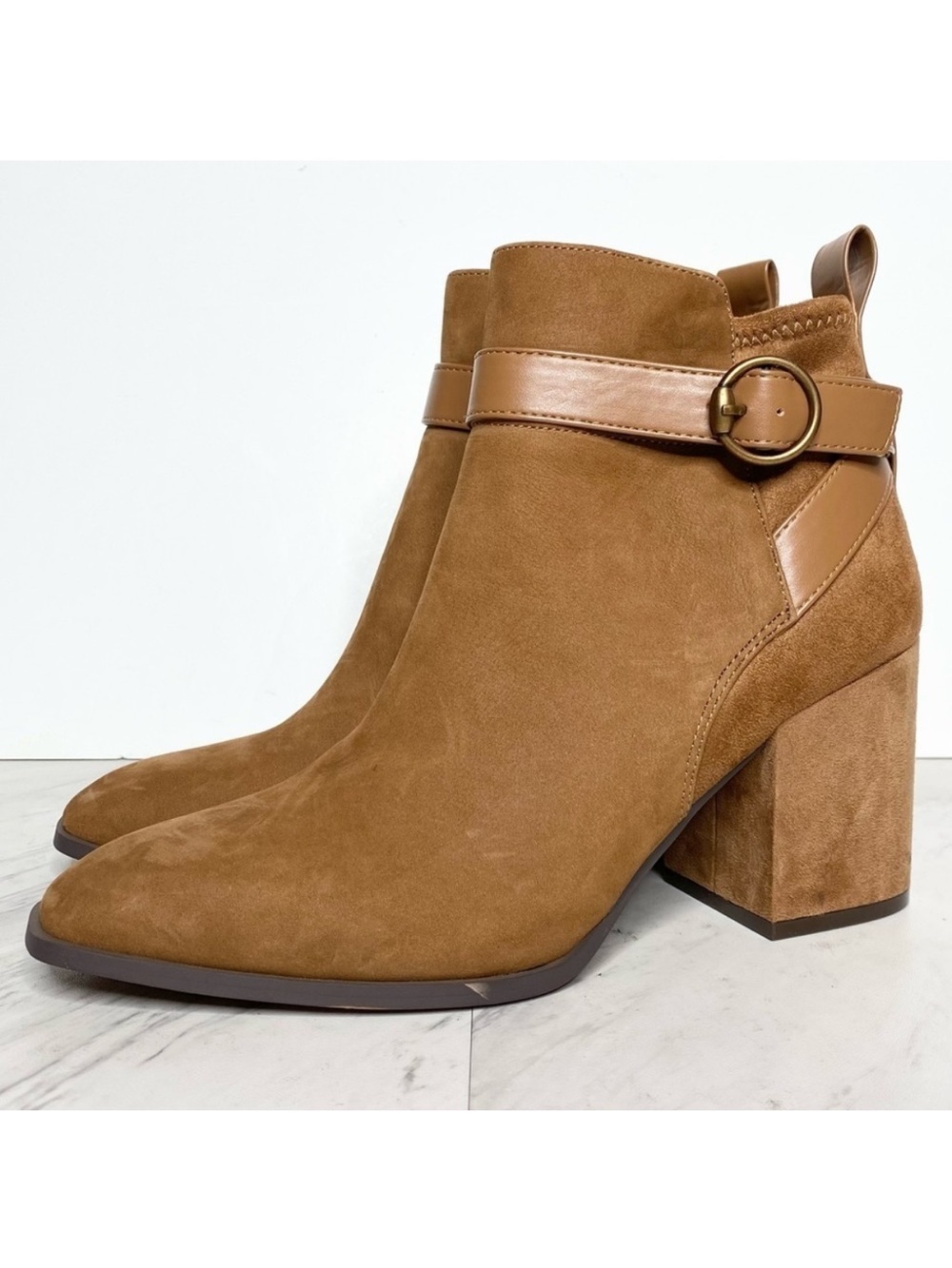 New! Vionic Tenley Toffee Heeled Bootie 10